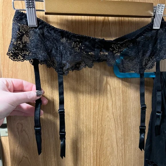 Sexy Black Lace Unlined Underwire Bra and Panty Set for Women Size 36B/Medium 🖤 - Picture 14 of 16